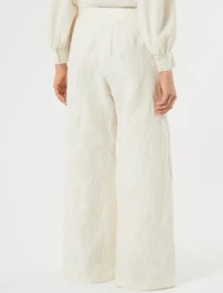 Pantaloni in fil coupé - BIANCO AVORIO