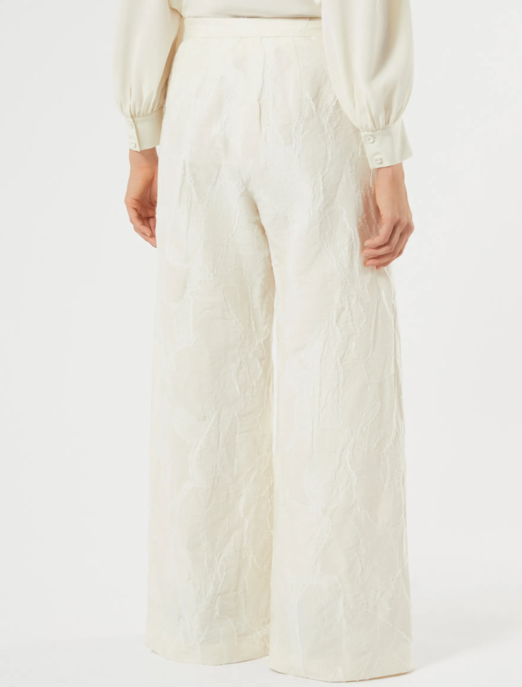 Pantaloni in fil coupé - BIANCO AVORIO