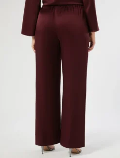 Pantaloni in frisottino lucido - ROSSO VIOLA
