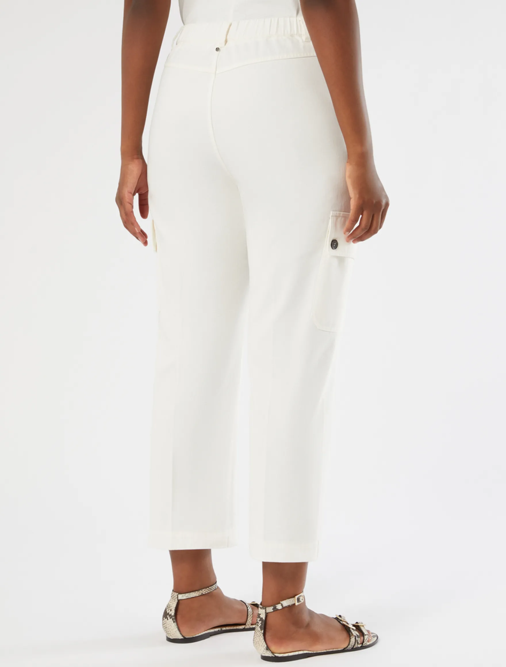 Pantaloni in gabardina di cotone - AVORIO