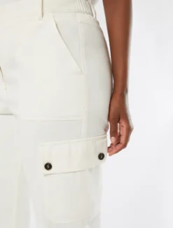 Pantaloni in gabardina di cotone - AVORIO