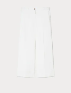 Pantaloni in gabardina di cotone - BIANCO OTTICO