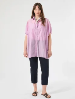 Pantaloni in gabardina di cotone - BLU MARINO