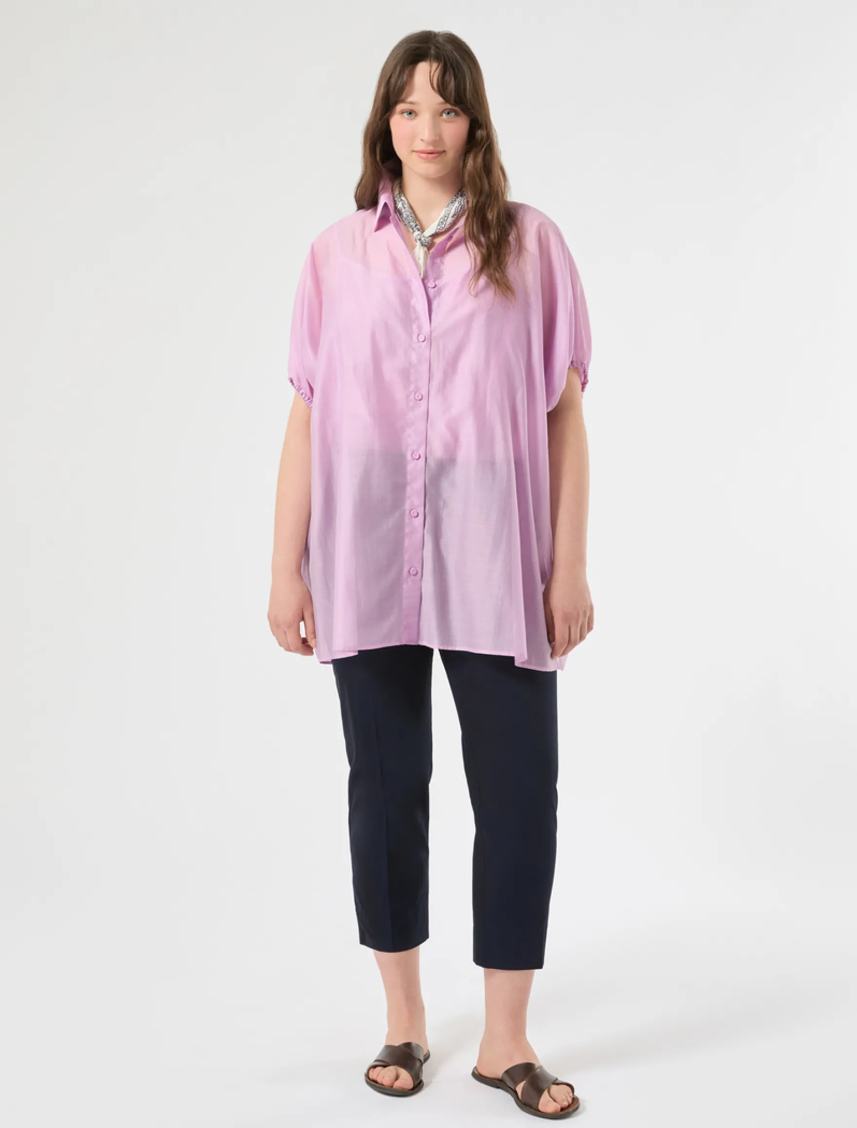 Pantaloni in gabardina di cotone - BLU MARINO