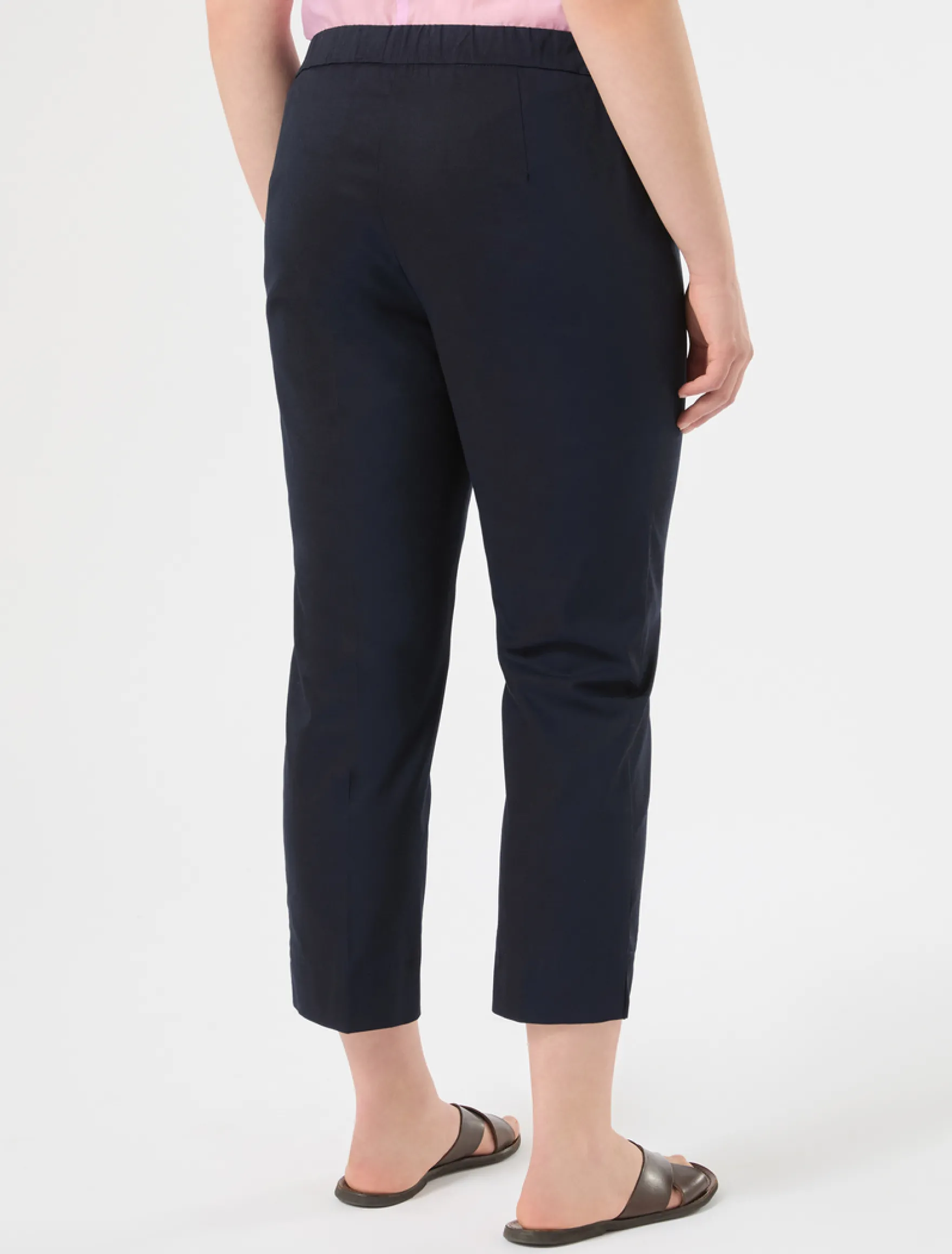 Pantaloni in gabardina di cotone - BLU MARINO