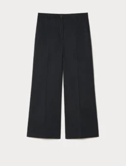 Pantaloni in gabardina di cotone - BLU NOTTE