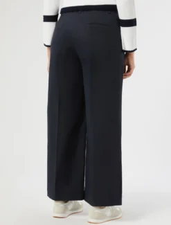 Pantaloni in gabardina di cotone - BLU NOTTE