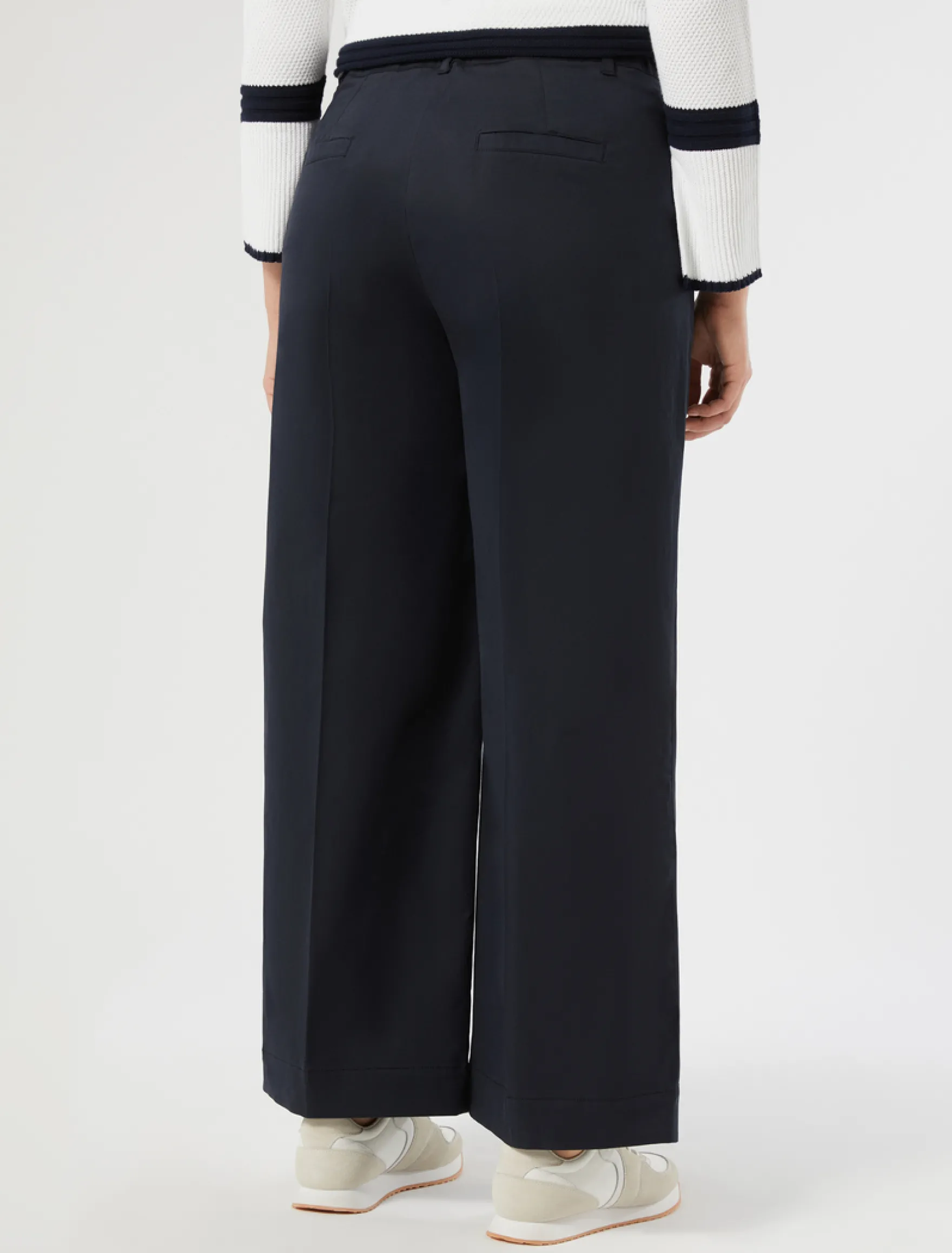 Pantaloni in gabardina di cotone - BLU NOTTE