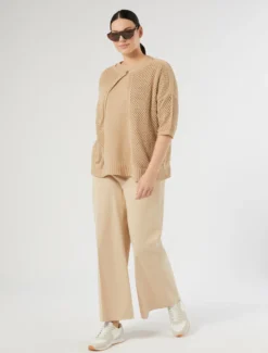 Pantaloni in gabardina di cotone - SABBIA