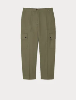 Pantaloni in gabardina di cotone - VERDE OLIVA