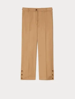 Pantaloni in gabardina di cotone stretch - BISCOTTO