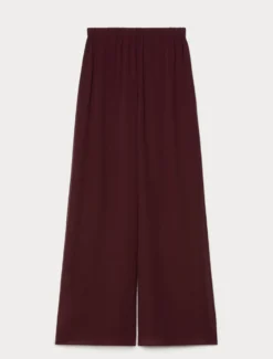 Pantaloni in georgette - ROSSO VIOLA