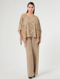 Pantaloni in georgette - TORTORA