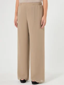 Pantaloni in georgette - TORTORA