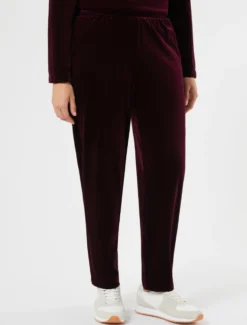 Pantaloni in jersey di velluto - BORDEAUX
