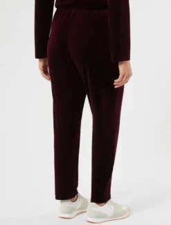 Pantaloni in jersey di velluto - BORDEAUX