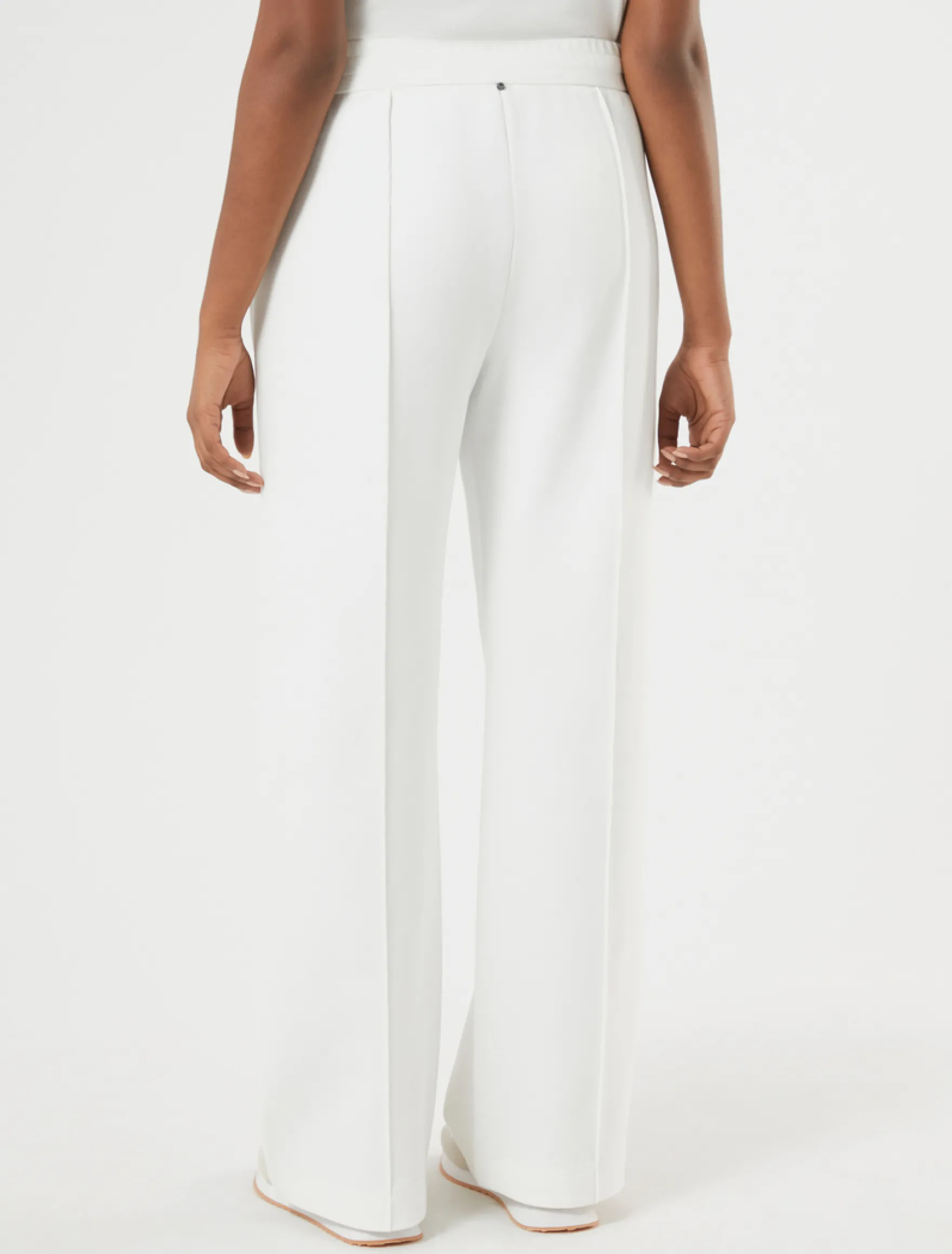 Pantaloni in jersey doppio di misto cotone - AVORIO