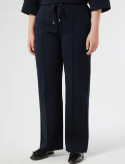 Pantaloni in jersey doppio di misto cotone - BLU