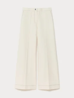 Pantaloni in jersey effetto denim - AVORIO