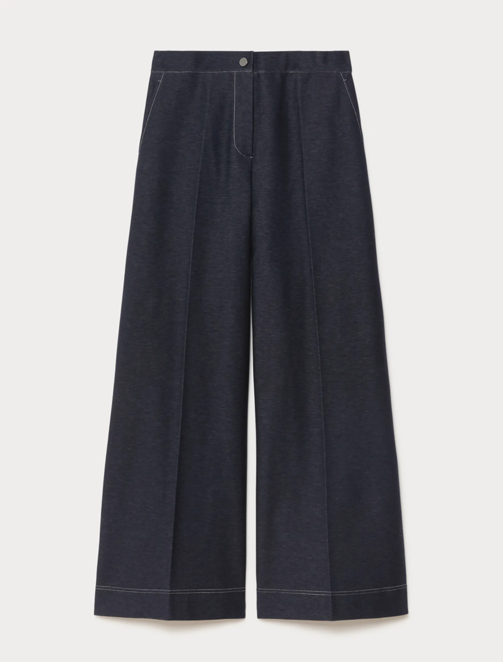 Pantaloni in jersey effetto denim - BLU NOTTE