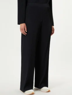 Pantaloni in jersey plissé - BLU NOTTE