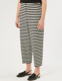Pantaloni in jersey rigato - BIANCO NERO
