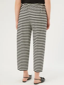 Pantaloni in jersey rigato - BIANCO NERO