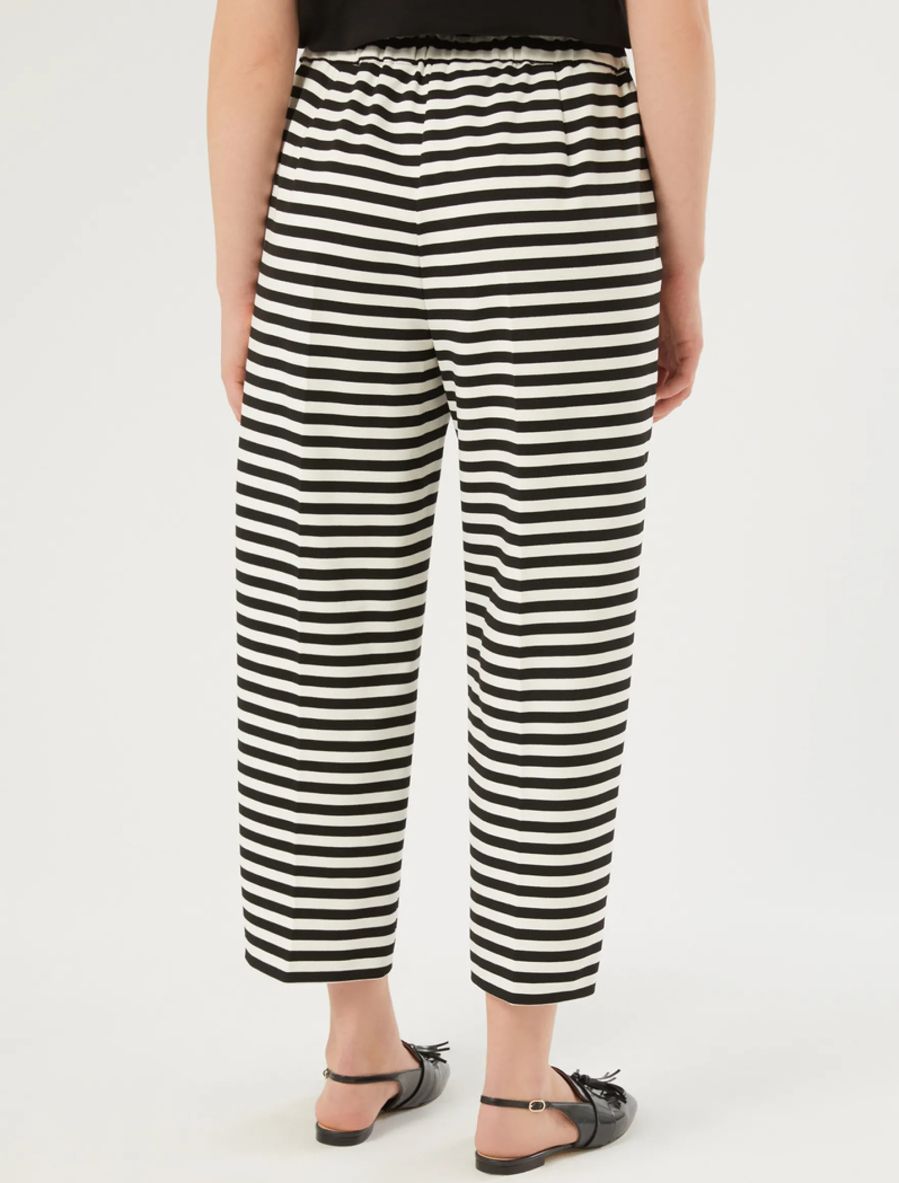 Pantaloni in jersey rigato - BIANCO NERO