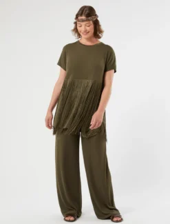 Pantaloni in jersey - VERDE KAKI