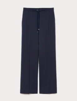 Pantaloni in lana natural stretch - BLU NOTTE