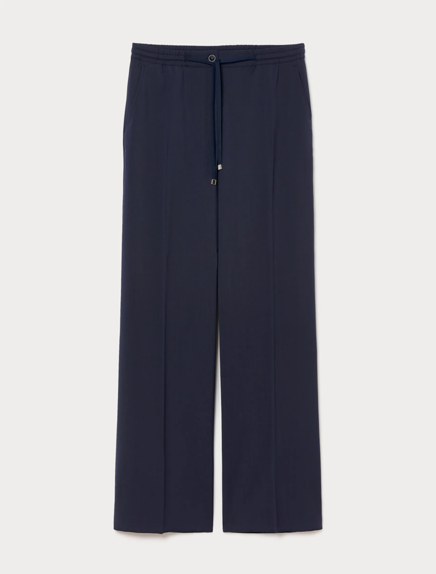 Pantaloni in lana natural stretch - BLU NOTTE