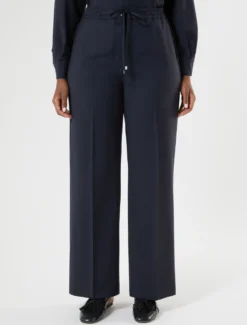Pantaloni in lana natural stretch - BLU NOTTE