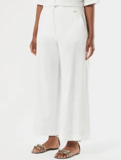 Pantaloni in lino e cotone - BIANCO OTTICO