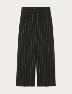 Pantaloni in lino gessato - NERO
