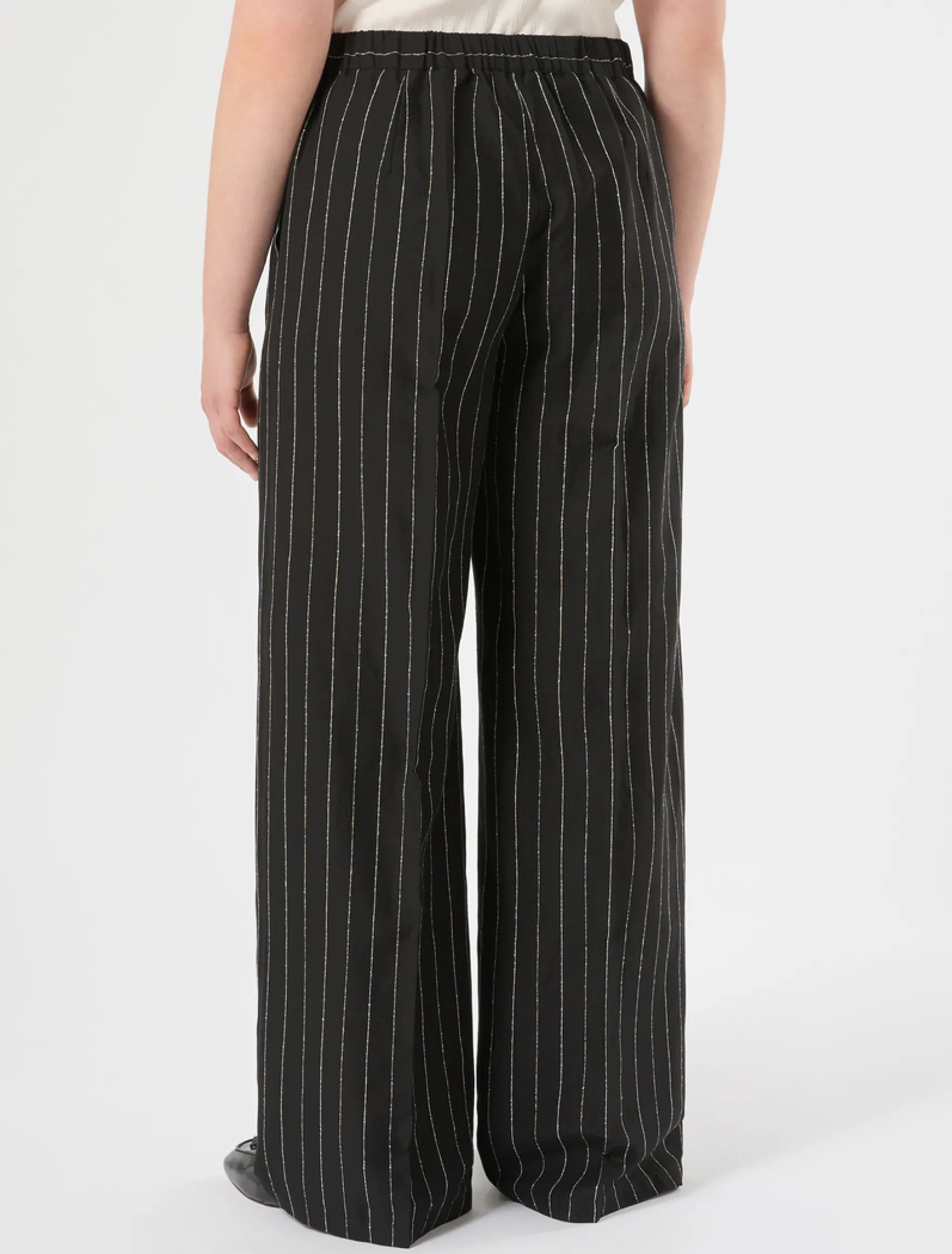 Pantaloni in lino gessato - NERO