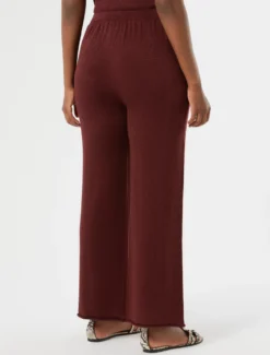 Pantaloni in maglia di lino - BORDEAUX