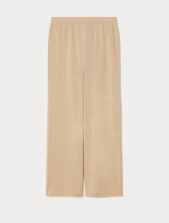 Pantaloni in maglia di lino - CAMMELLO