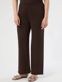 Pantaloni in maglia di lino - MARRONE