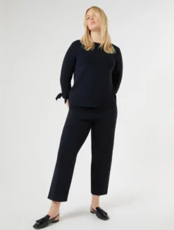 Pantaloni in maglia di viscosa - BLU NOTTE