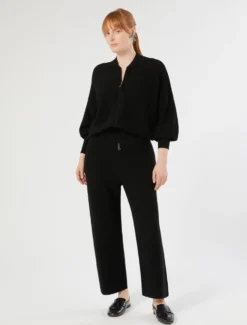 Pantaloni in maglia di viscosa - NERO