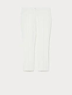 Pantaloni in misto viscosa stretch - AVORIO