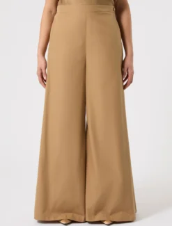 Pantaloni in popeline di cotone - CAMMELLO