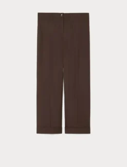 Pantaloni in popeline di cotone - MARRONE