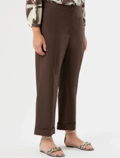 Pantaloni in popeline di cotone - MARRONE