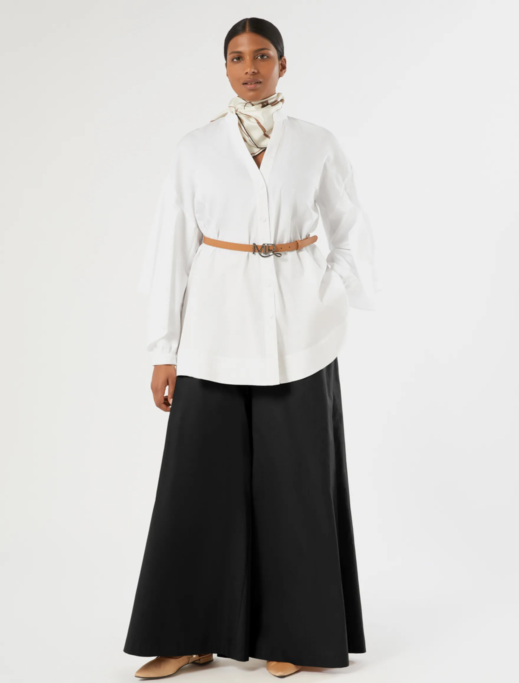 Pantaloni in popeline di cotone - NERO