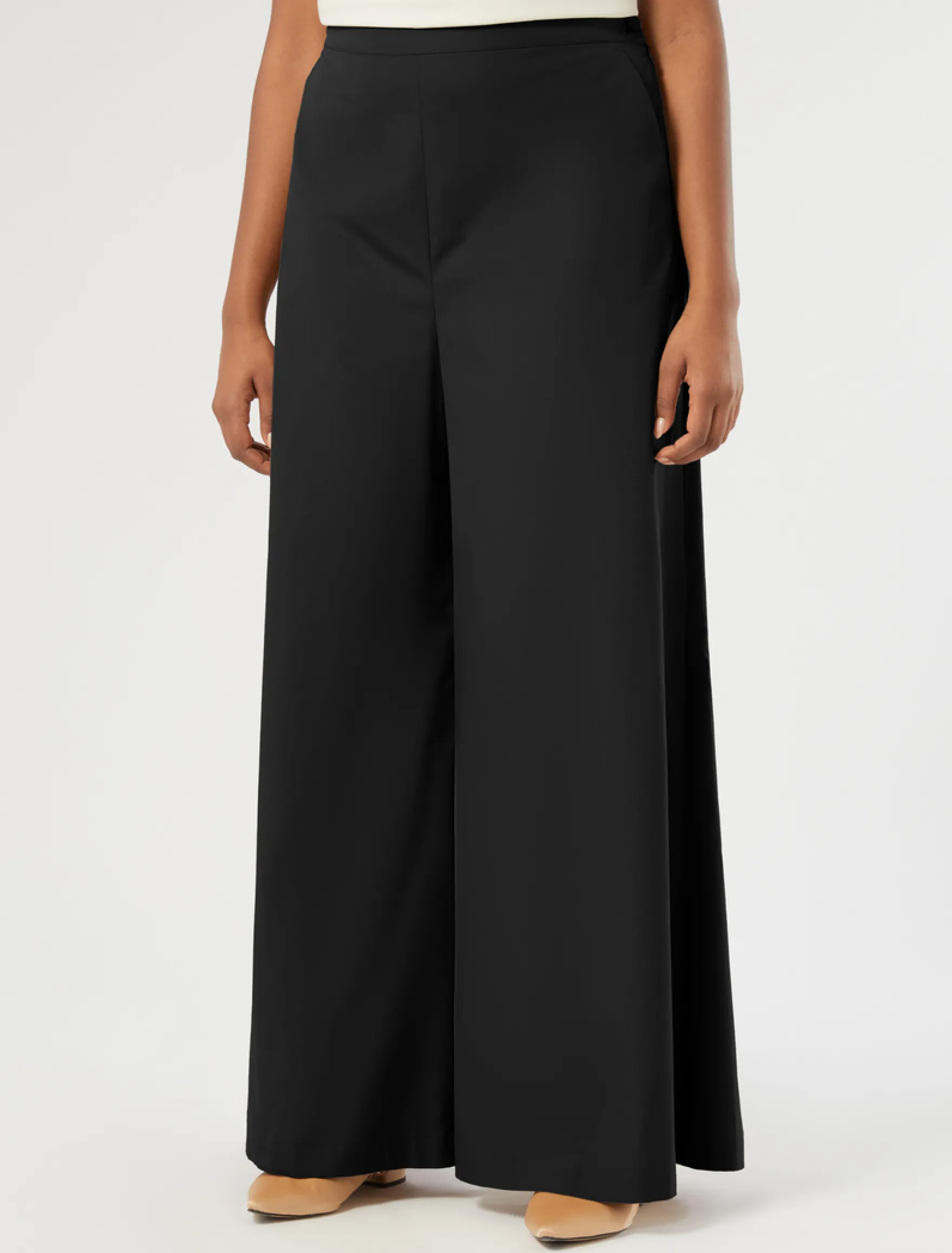 Pantaloni in popeline di cotone - NERO