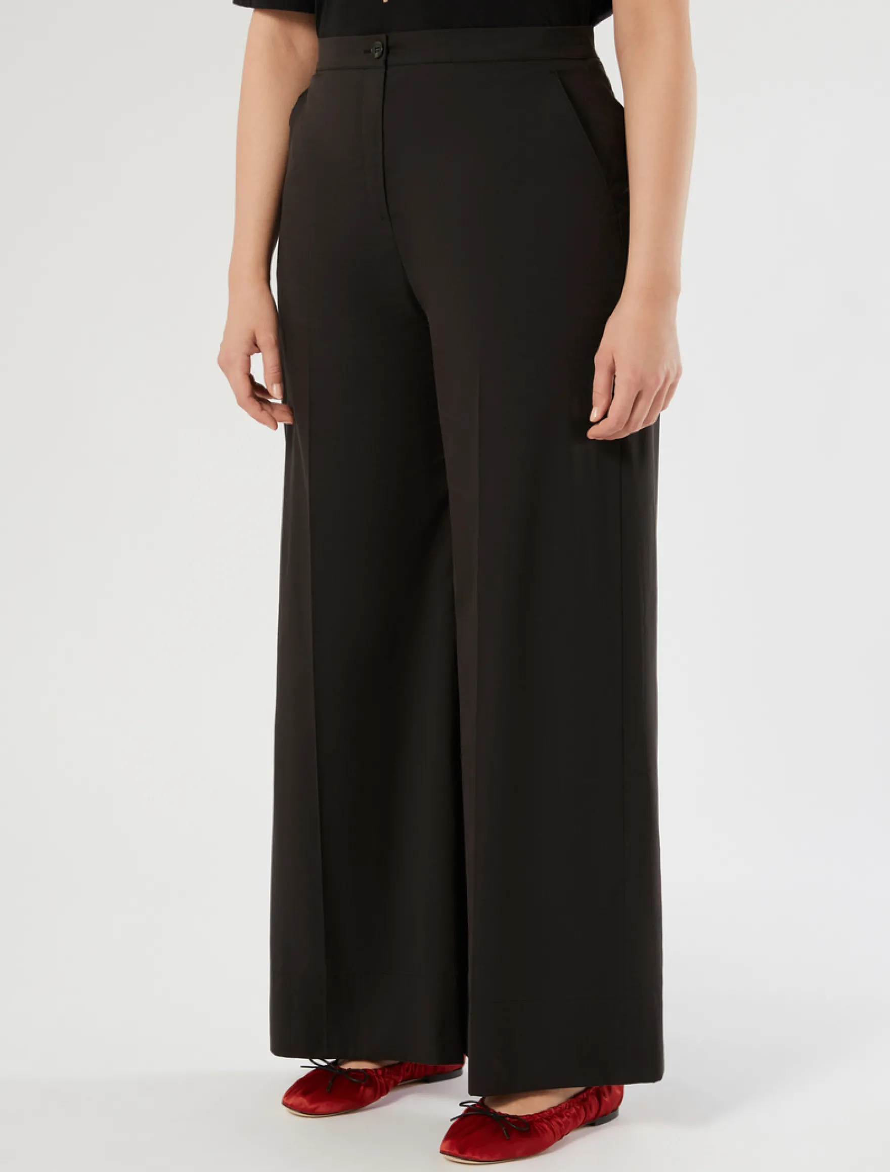 Pantaloni in popeline - NERO