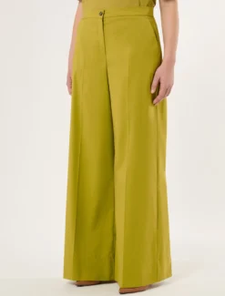 Pantaloni in popeline - VERDE OLIVA