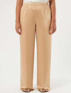 Pantaloni in raso - BEIGE