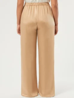 Pantaloni in raso - BEIGE